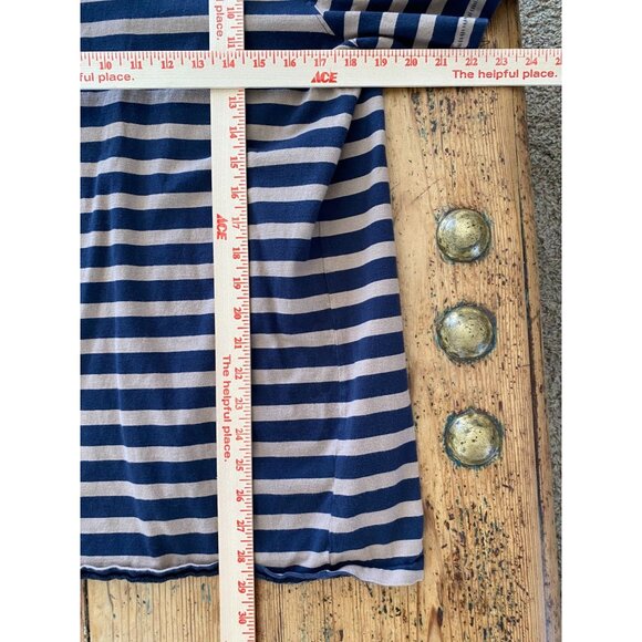 Volcom Mens Modern Fit Striped T-Shirt XL Blue Beige Casual Short Sleeve Cotton - Picture 7 of 7